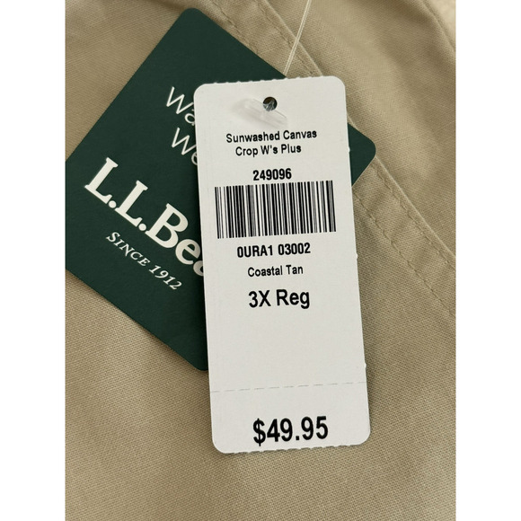 Eddie Bauer Women's Sunwashed Canvas Crop Pull-On Pants Costal Tan Pockets Sz 3X - Picture 8 of 15